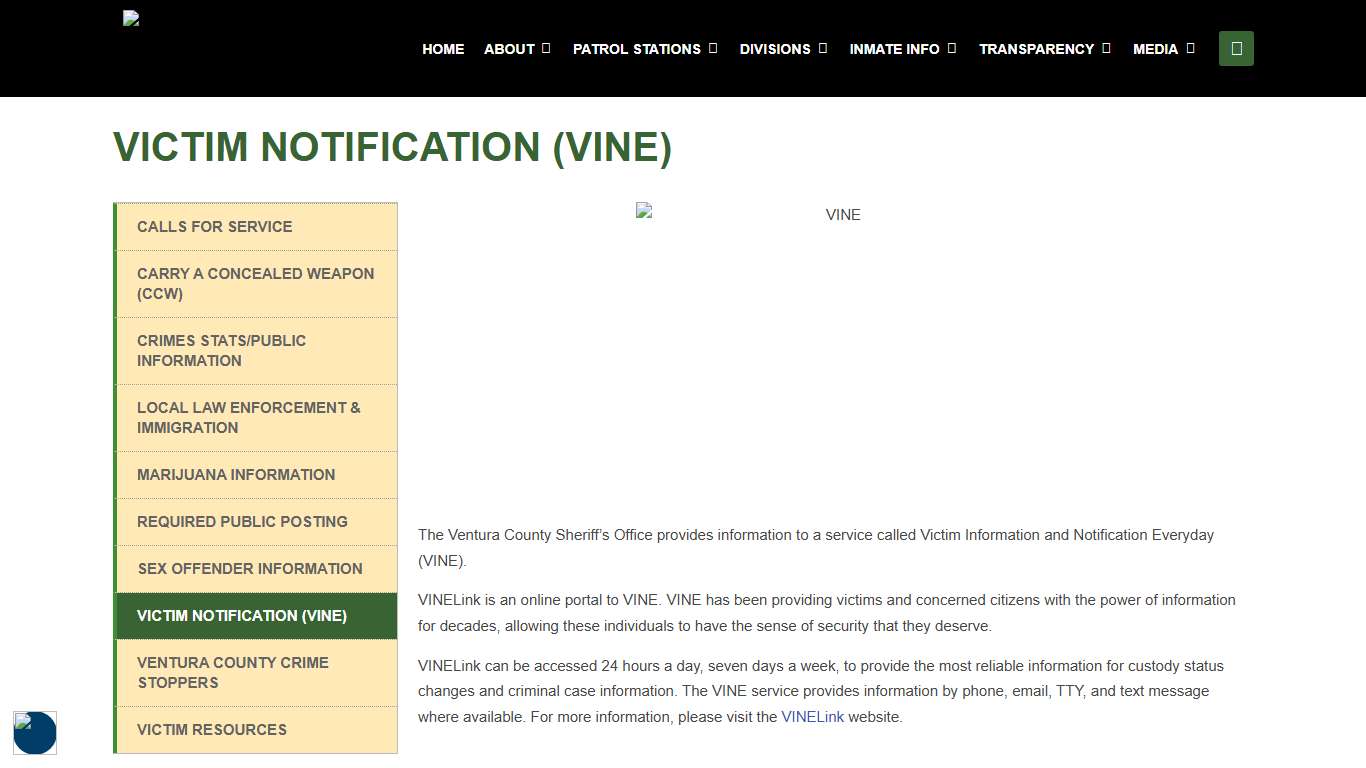 Victim Notification (VINE) – Ventura Sheriff Official Website